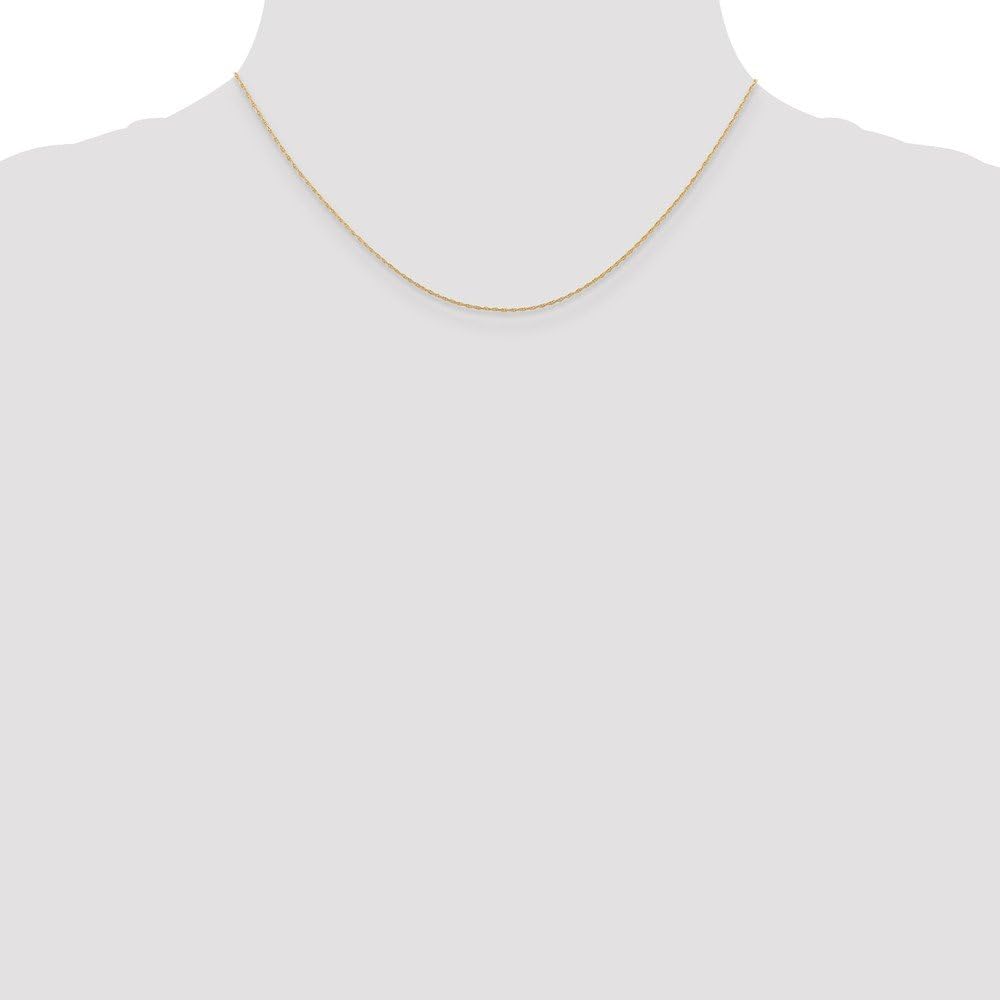 Solid 14k Rose Gold .5mm Cable Rope Chain Necklace Carded