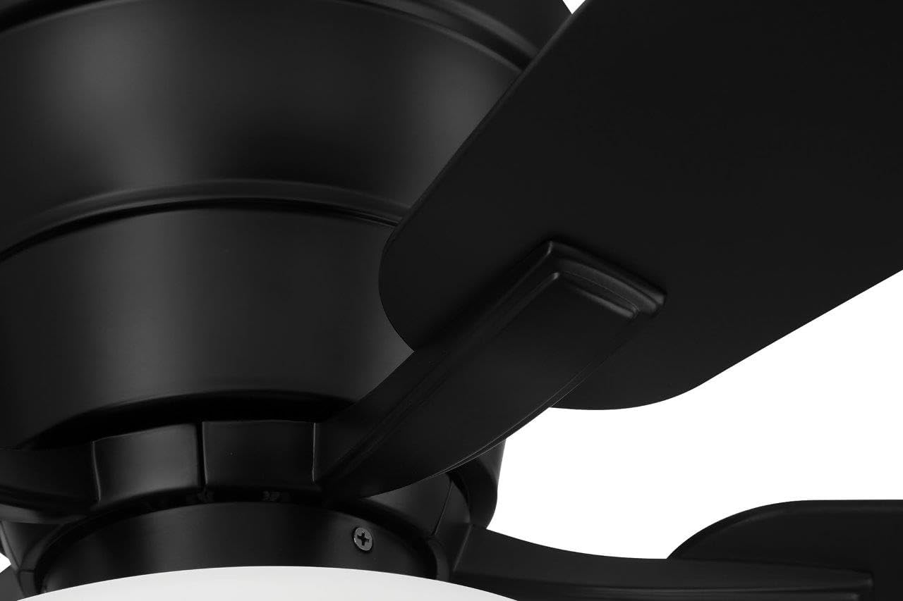 Craftmade 52' Wheeler Indoor Flush Mount 5 Blade Flat Black Finish Ceiling Fan with Single Bowl Light