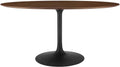 Modway Lippa 60' Oval-Shaped Mid-Century Modern Dining Table with Walnut Top and Black Base