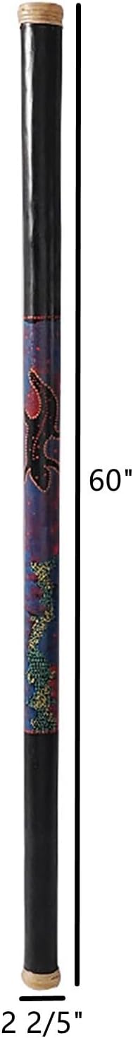 Rain Stick, Handmade Paint Design Bamboo Rainstick, Surface No Thorns, Full Size Nature Water Sounds Tube for Meditation, Yoga, Zen, Classroom, Church(60')