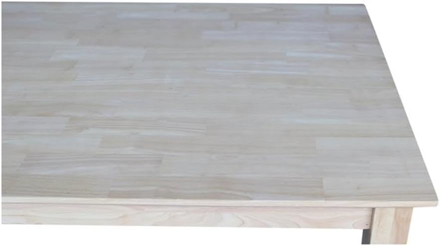 International Concepts Table Top Solid with Wood Bar Height Shaker Legs, 30 by 48-Inch, Unfinished