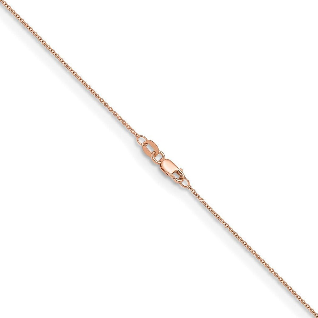 JewelryWeb 14k Rose Gold 1.3mm Cable Chain Necklace 20 Inch Chain Necklace for Women and Men