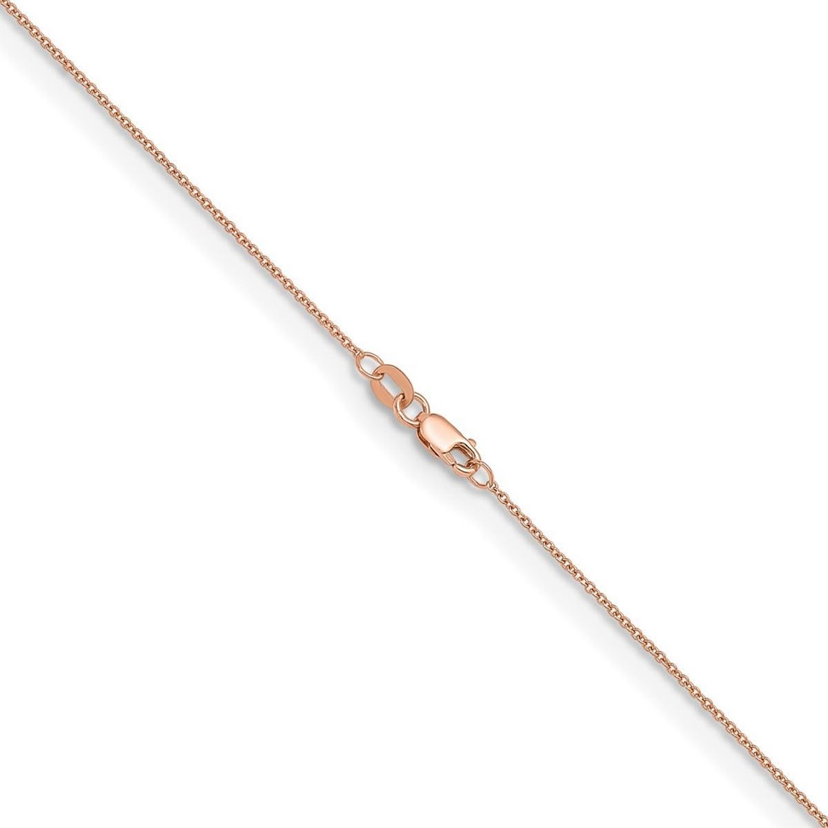 JewelryWeb 14k Rose Gold 1.3mm Cable Chain Necklace 20 Inch Chain Necklace for Women and Men