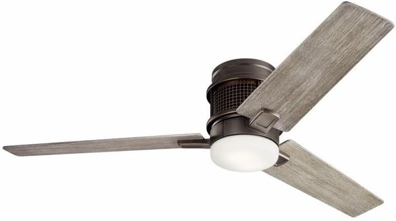 Kichler 300352OZ Chiara 52' Hugger Ceiling Fan with LED Lights and Wall Control, Olde Bronze