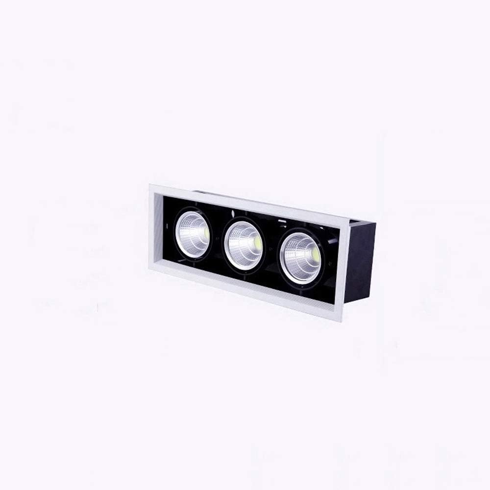 Recessed 3*7W 3heads Embedded High Color Rendering Aluminum Downlight Commercial Business Decoration Illumination Clothing Store Ceiling Panel Light Led Recessed Household Indoor Spotlight Integ