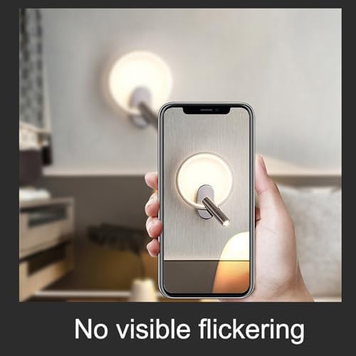 Adjustable Rotating LED Wall Lamp - Modern Bedroom Reading Light, Dimmable 3-Color Indoor Spotlights, Sleek Black Design for Bedside Lighting Solutions