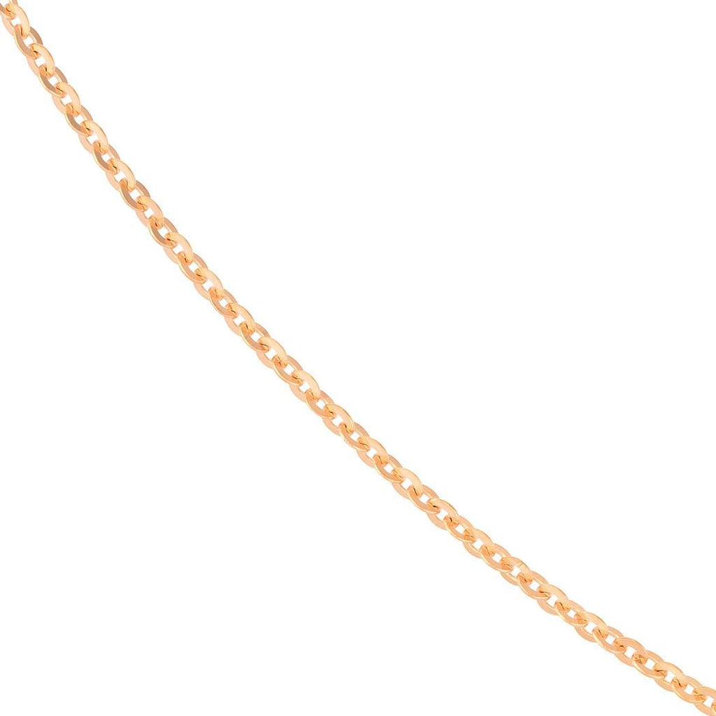JewelryWeb 14k Rose Gold 2mm Crystal Sparkle-Cut Cable Chain Necklace Lobster Lock Closure Chain Necklace for Women and Men