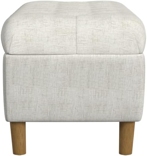 HomePop 40' Ainsley Button Tufted Storage Bench - Cream Textured Solid