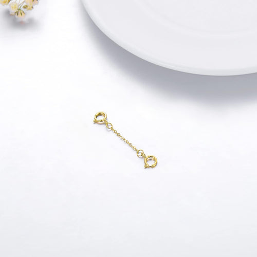 10k Real Gold 1'/1.5'/2'/3'/4' Necklace Extender Chain, Durable Strong Removable Gold Chain Extender, 10k Gold Adjustable Extension Chain for Necklace Bracelet Anklet