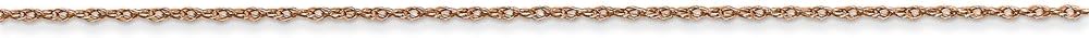 Solid 14k Rose Gold .5mm Cable Rope Chain Necklace Carded