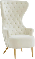 Jezebel Cream Velvet Wingback Chair