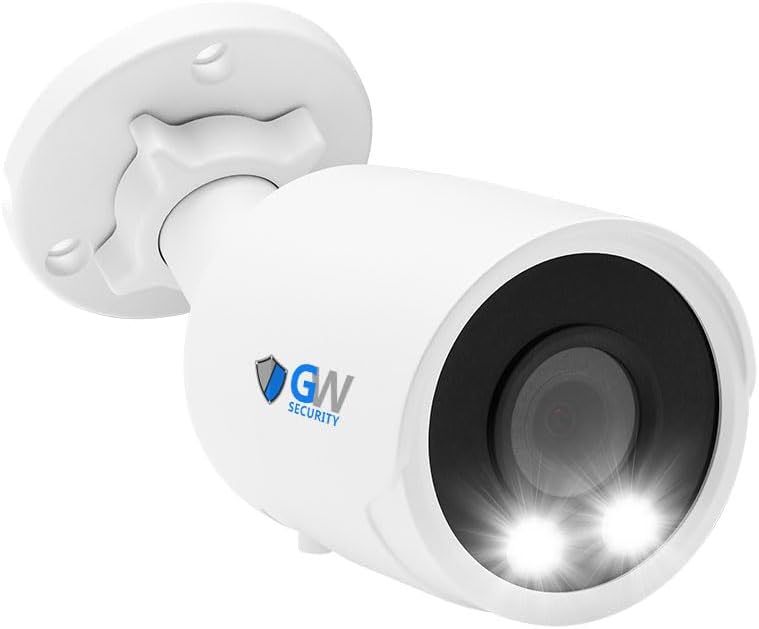 GW Security 4K 8MP Outdoor/Indoor PoE IP Microphone Bullet Security Camera with Spotlight (GW802702M)