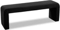 Meridian Furniture Minimalist Collection Modern | Contemporary Velvet Upholstered Bench, 53' W x 14.75' D x 18.25' H, Black