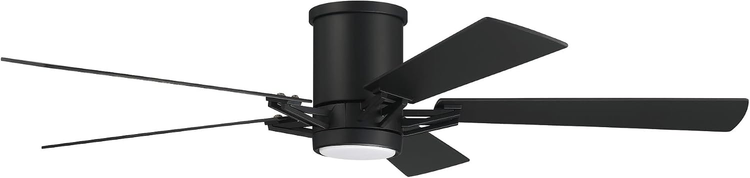 Craftmade 52' Wyatt Hugger Indoor/Outdoor Painted Nickel Finish Ceiling Fan, LED Light Kit (Optional), Remote Included, Smart WiFi Enabled with Voice Activation, works with Alexa & Smart Home Devices