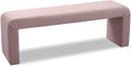 Meridian Furniture Minimalist Collection Modern | Contemporary Velvet Upholstered Bench, 53' W x 14.75' D x 18.25' H, Pink