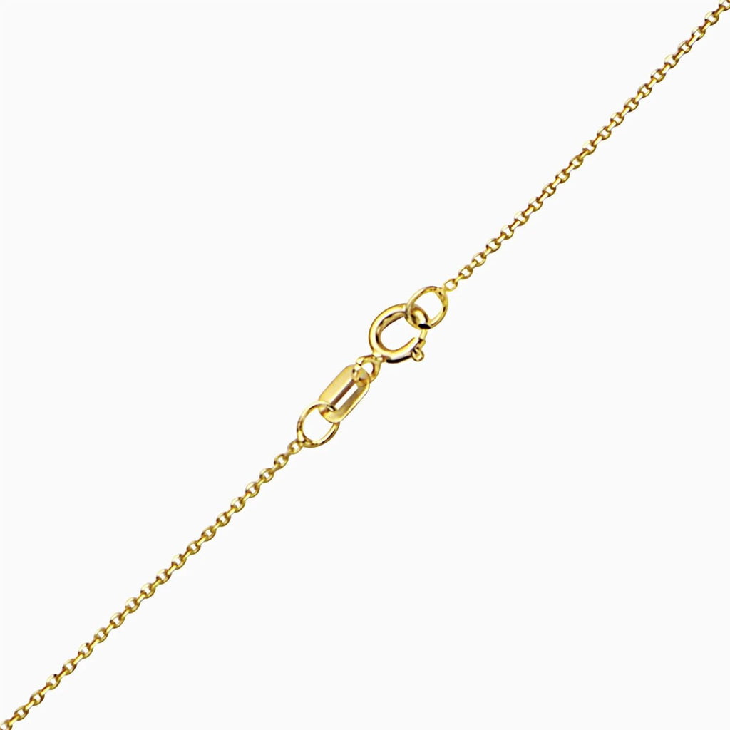14k Yellow Gold Diamond Cut Texture Heart Pendant with Cable Chain Necklace for Women 18'