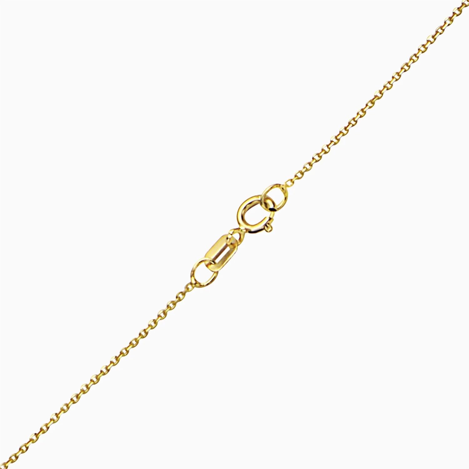 14k Yellow Gold Diamond Cut Texture Heart Pendant with Cable Chain Necklace for Women 18'