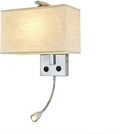 Modern Fabric Wall Sconces with Spotlight Indoor Lighting for Living Room Bedroom Dining Bathroom Dresser Wall Lamp with Switch(A)