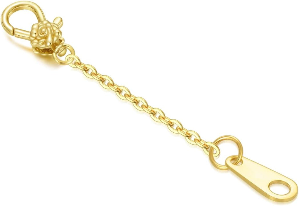 14K Gold 1'/2'/3' Necklace Bracelet Extender Chain with Different Clasp, Necklace Extender Gold 14K, Durable Removable Gold Chain Extender, Bracelet Extender 14K Gold, Gold Extension Chain for Necklace Anklet