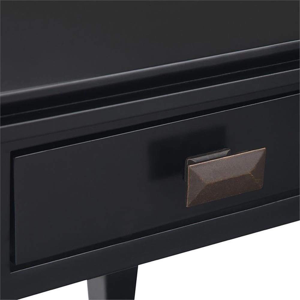 SIMPLIHOME Artisan SOLID WOOD 21 inch Wide Square Transitional End Side Table in Black for the Living Room and Bedroom