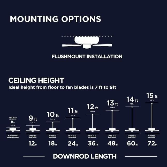 Harbr.Breeze Fairbanks Easy2Hang 52-in Color-Changing Integrated LED Outdoor Flush Mount Matte Black with Black/Sable Blades Ceiling Fan With Light (5 -Blade)