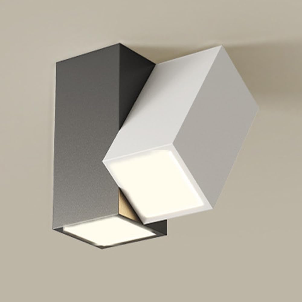 Modern LED Flush Mount Ceiling Light, 3-Color Dimming Indoor Spotlight, Stylish Black & White Fixture for Living Room, Corridor, Hotel Lighting - Energy Efficient, Art Deco Design