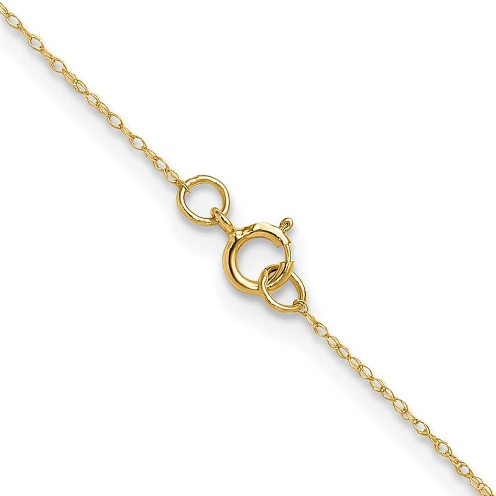 JewelryWeb 14k Solid Yellow Gold .4 mm Carded Cable Rope Chain Necklace Chain Necklace