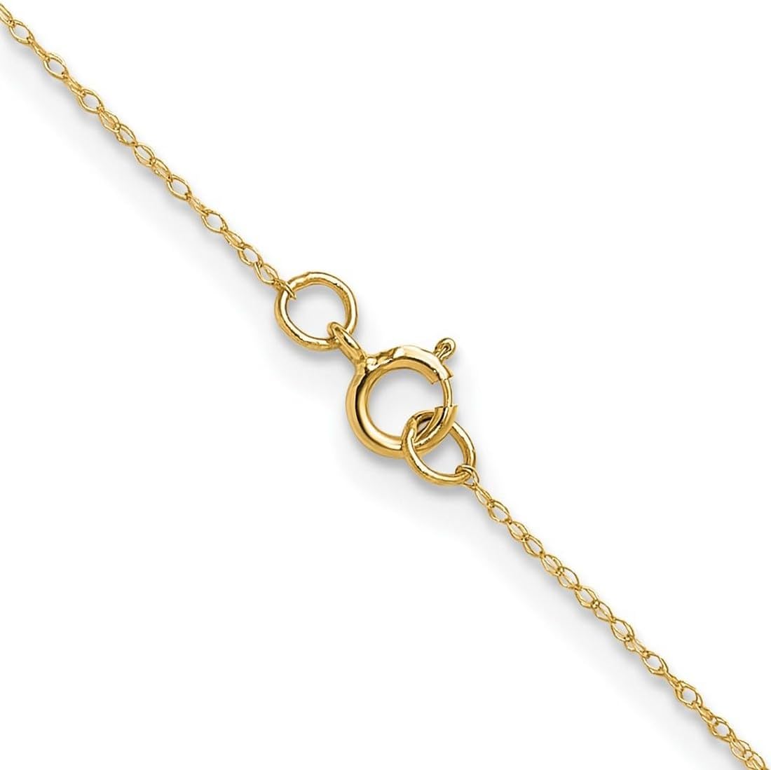 JewelryWeb 14k Solid Yellow Gold .4 mm Carded Cable Rope Chain Necklace Chain Necklace