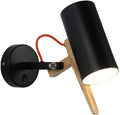 Swing Arm Wall Sconce Light, Modern Wooden Decorative 180° Adjustable Wall Fixture with Switch, Indoor Spotlight Lamp, Bedside Reading Lamp for Living Room Bedroom Vanity Bathroom Study