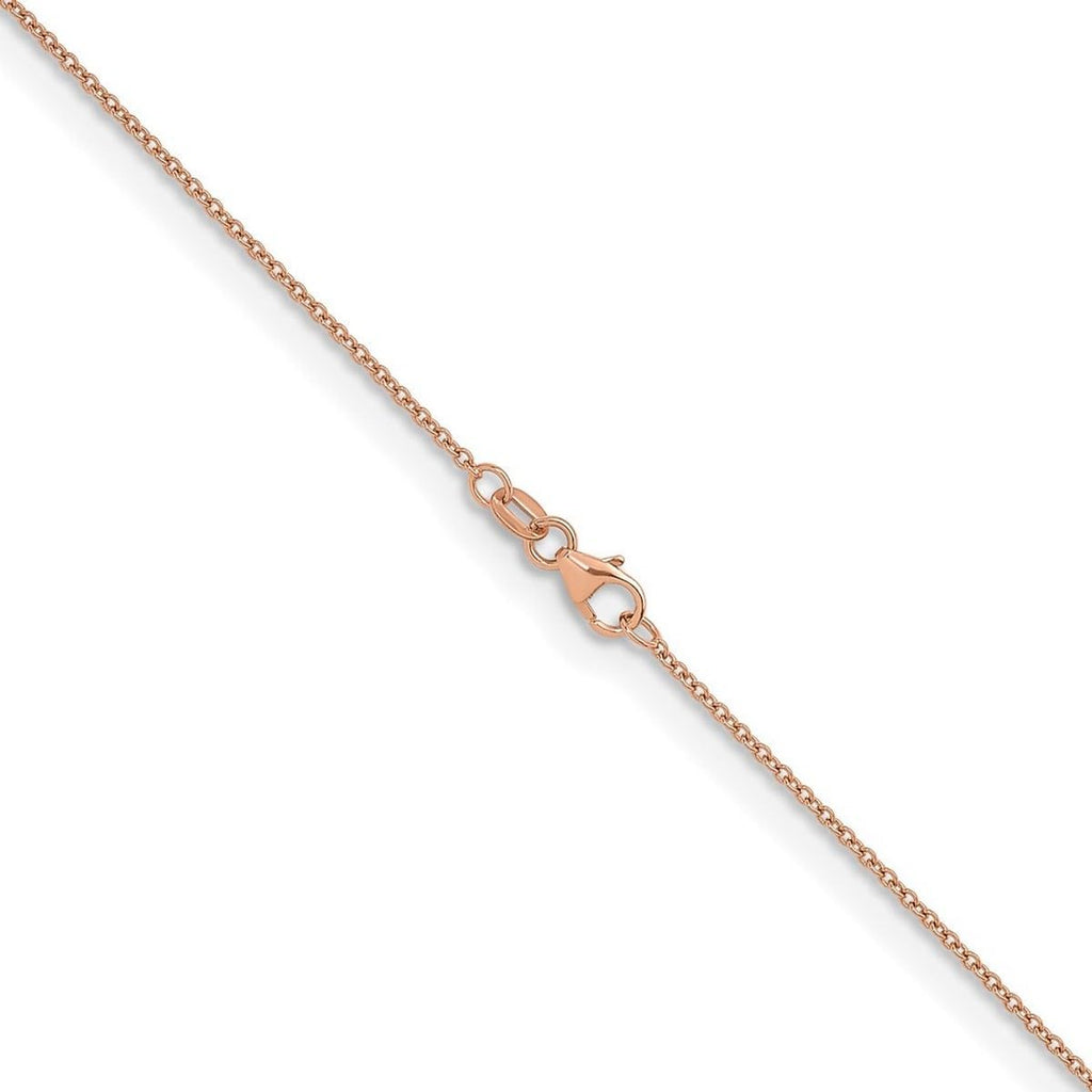 JewelryWeb 14k Rose Gold 1.5mm Cable Chain Necklace 20 Inch Chain Necklace for Women and Men