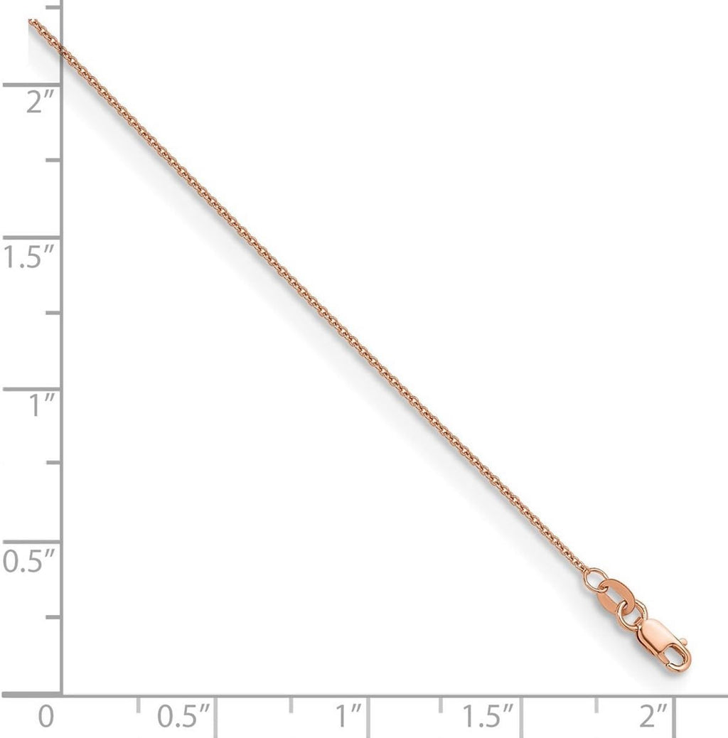 JewelryWeb 14k Rose Gold 1.3mm Cable Chain Necklace 20 Inch Chain Necklace for Women and Men