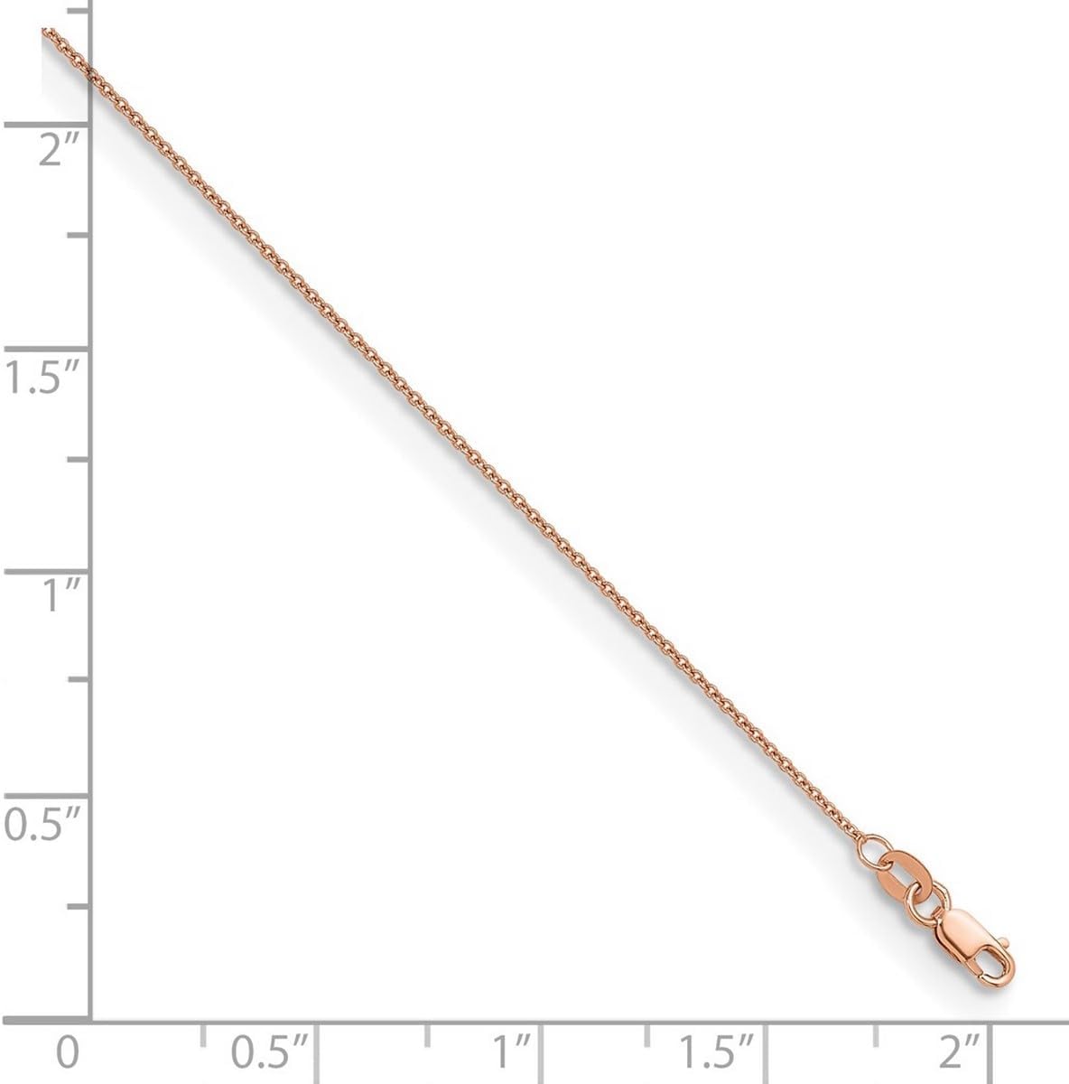 JewelryWeb 14k Rose Gold 1.3mm Cable Chain Necklace 20 Inch Chain Necklace for Women and Men