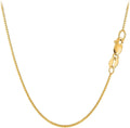 Jewelry Affairs 18k Yellow Solid Gold Mirror Box Chain Necklace, 0.8mm