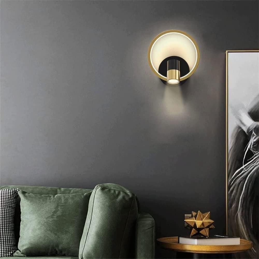 Wall Lighting, Wall Lamp, Gold Rotatable Ceiling Spotlight, Indoor Led Wall Sconce, Headboard Lights, Adjustable Wall Light for Bedside Reading Light,Tricolor
