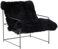 Tov Furniture Kimi Black Genuine Sheepskin Living Room Accent Chair