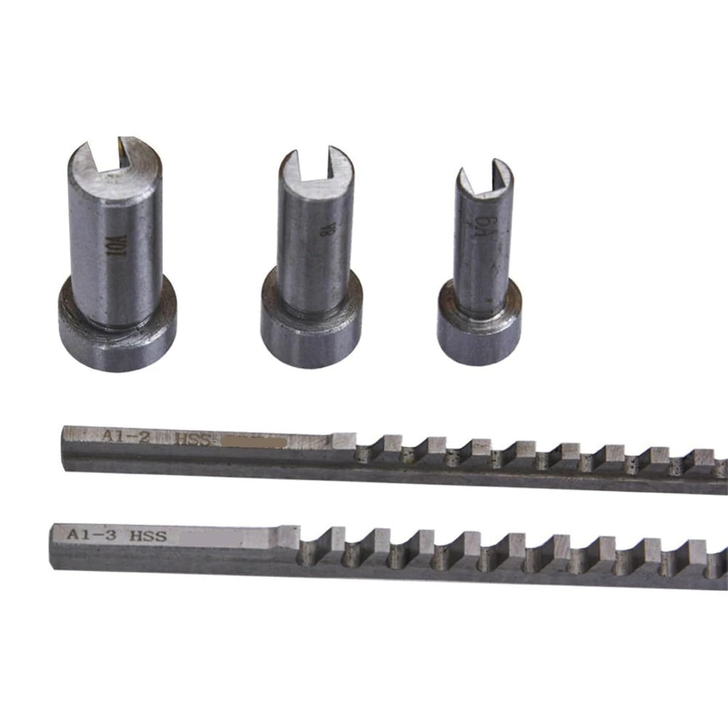 HSS Keyway Broach Set Metric Sized 6pcs 2mm 3mm Broaches 6/8/10 Collared Bushings with Shims CNC Cutting Tools