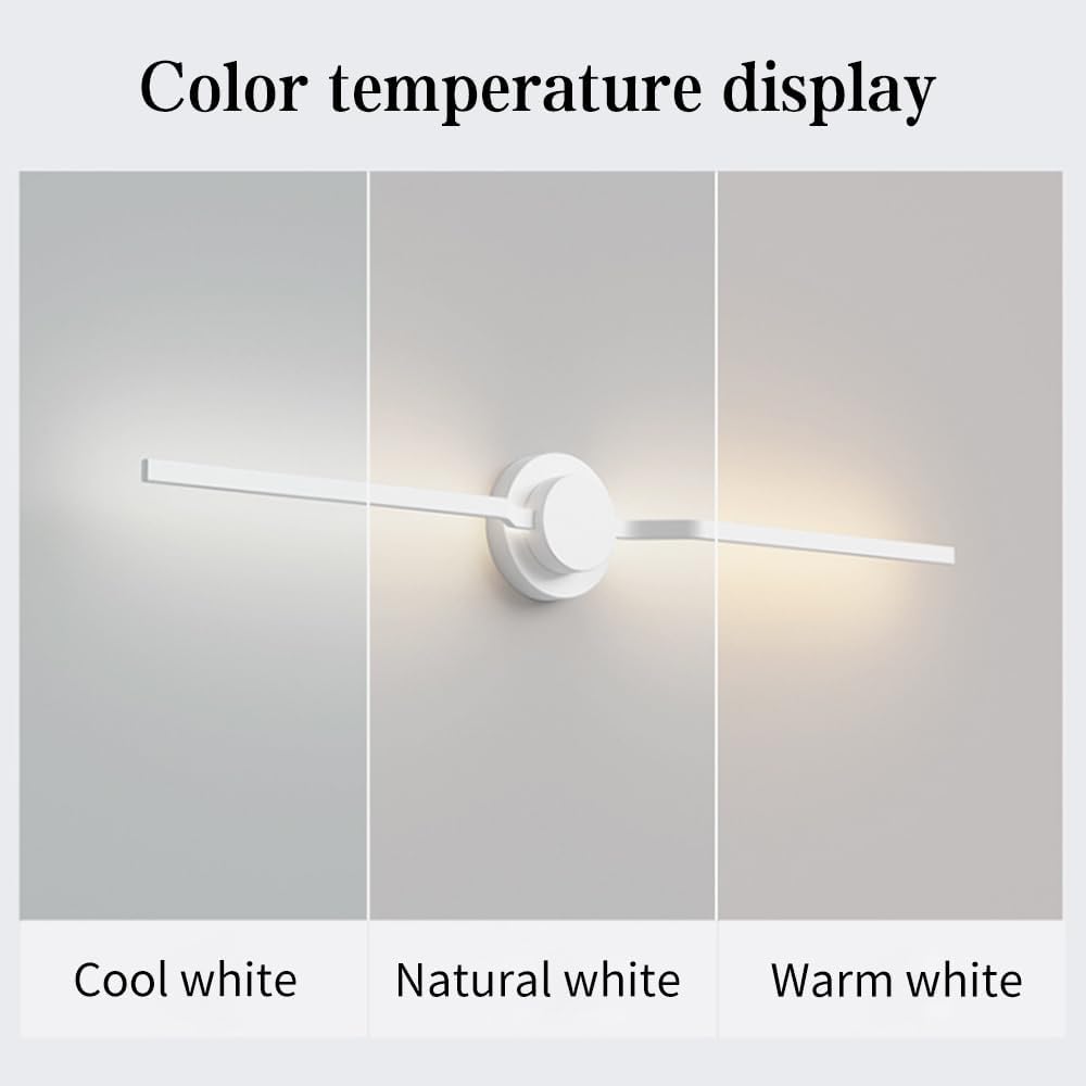 Modern Linear LED Wall Light, Geometric Long Strip Wall Lighting Fixtures, Dimmable Ultra-Thin Metal Wall Sconces with Remote, Indoor Decorative Wall Amp for Bedroom Bedside