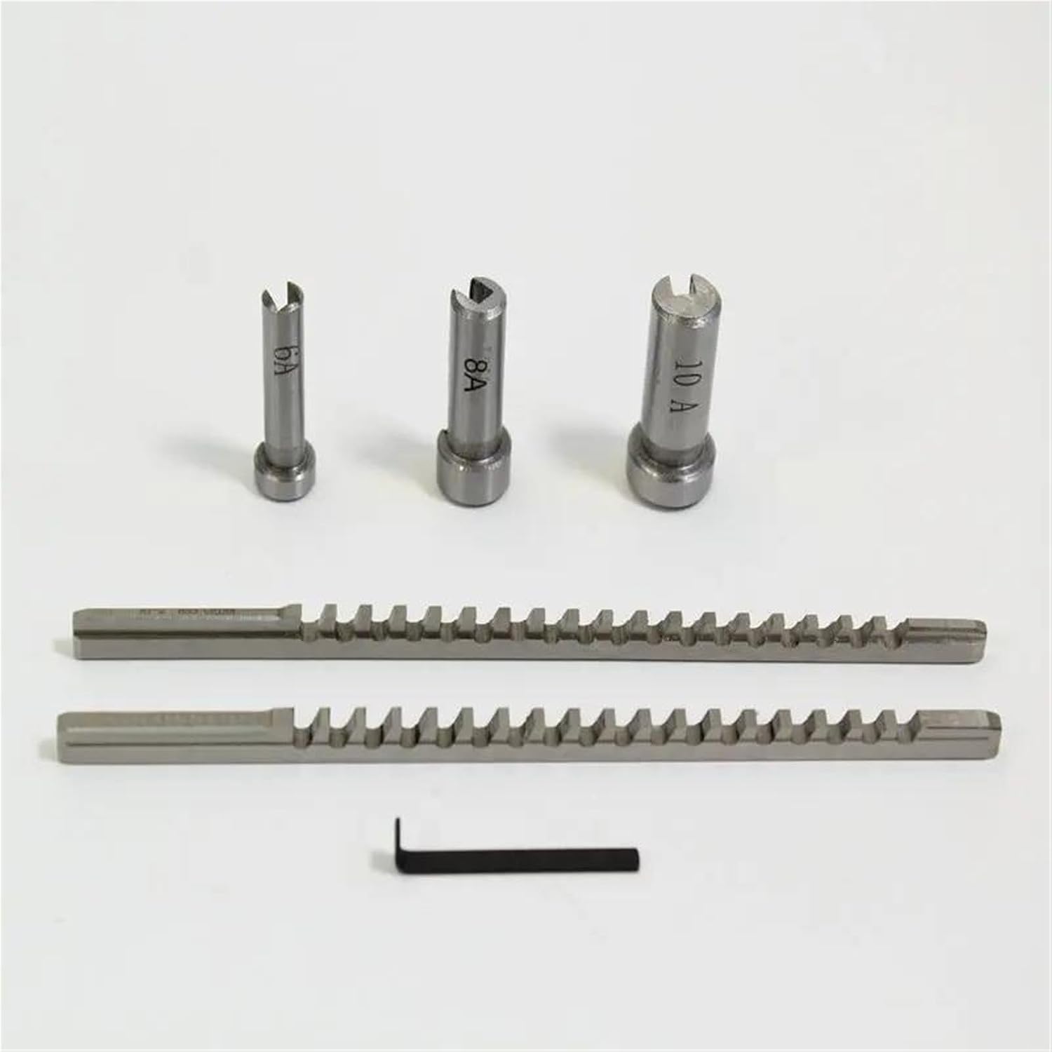 HSS Keyway Broach Set 6pcs 2mm 3mm Broaches 6/8/10 Collared Bushings with Shims CNC Cutting Tools Industrial Tools