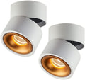 Chandelier Led Ceiling Spotlights Indoor Adjustable Accent Lamp Surface Mounted Spot Lights Aluminum Downlights Wall Swivel Lamps(White+gold-3000k)