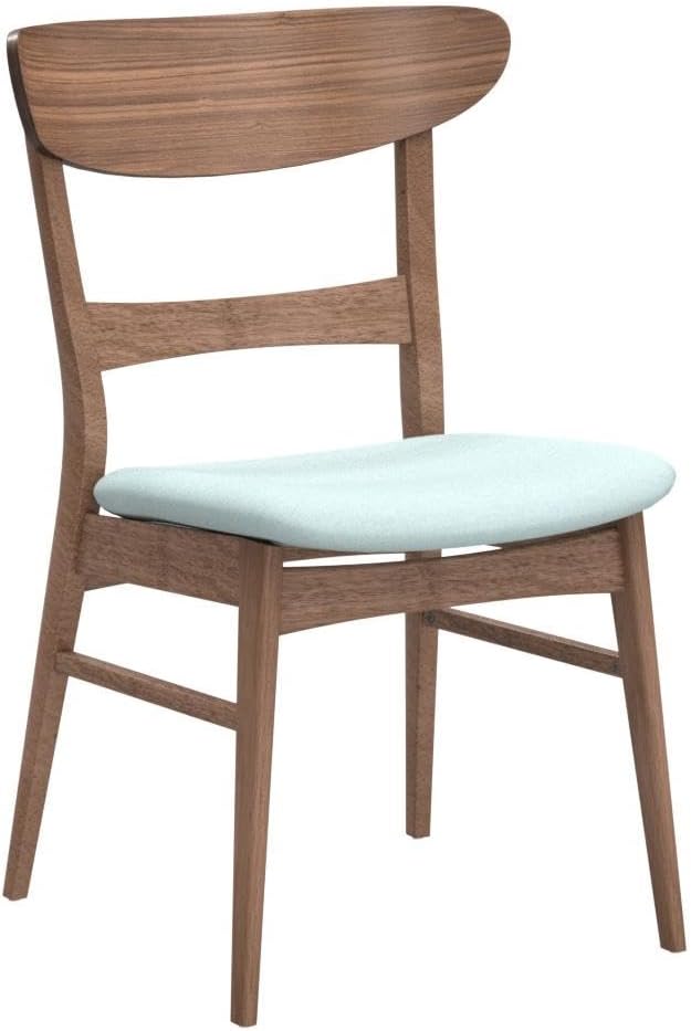 Christopher Knight Home Griselda Mid-Century Modern Dining Chairs (Set of 4),Polyester and Birch Wood, Mint, Walnut
