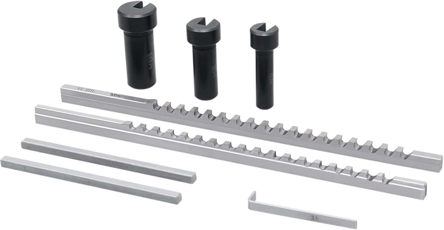 Accusize Industrial Tools No 60 Metric H.S.S. Keyway Broach Sets in Fitted Box, 5100-0060