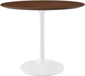 Modway Lippa 36' Mid-Century Modern Dining Table with Round Top in Walnut
