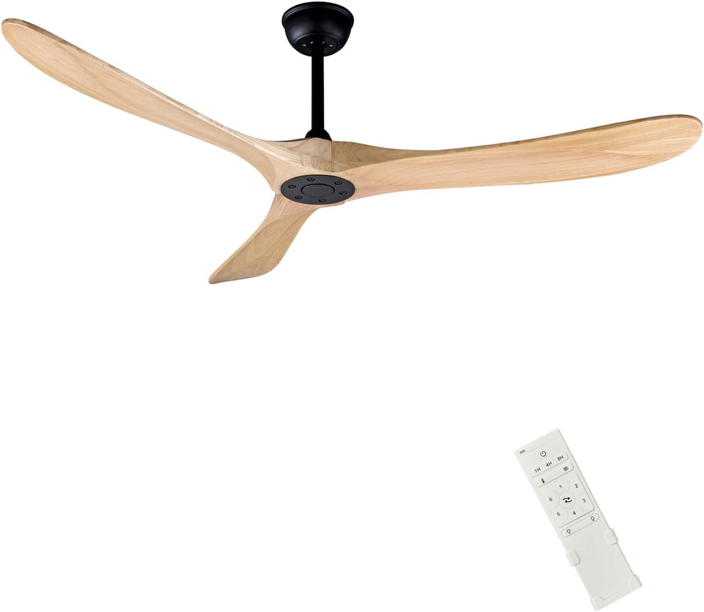 60' Modern Ceiling Fan, Bedroom Fan With Remote Control, 2 Downrods, Reversible DC Motor 27W Quiet Energy Saving