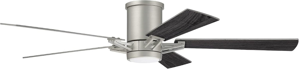 Craftmade 52' Wyatt Hugger Indoor/Outdoor Painted Nickel Finish Ceiling Fan, LED Light Kit (Optional), Remote Included, Smart WiFi Enabled with Voice Activation, works with Alexa & Smart Home Devices
