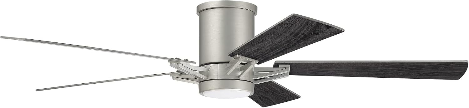 Craftmade 52' Wyatt Hugger Indoor/Outdoor Painted Nickel Finish Ceiling Fan, LED Light Kit (Optional), Remote Included, Smart WiFi Enabled with Voice Activation, works with Alexa & Smart Home Devices