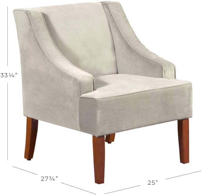 HomePop Classic Swoop Arm Accent Chair - Gray Velvet
