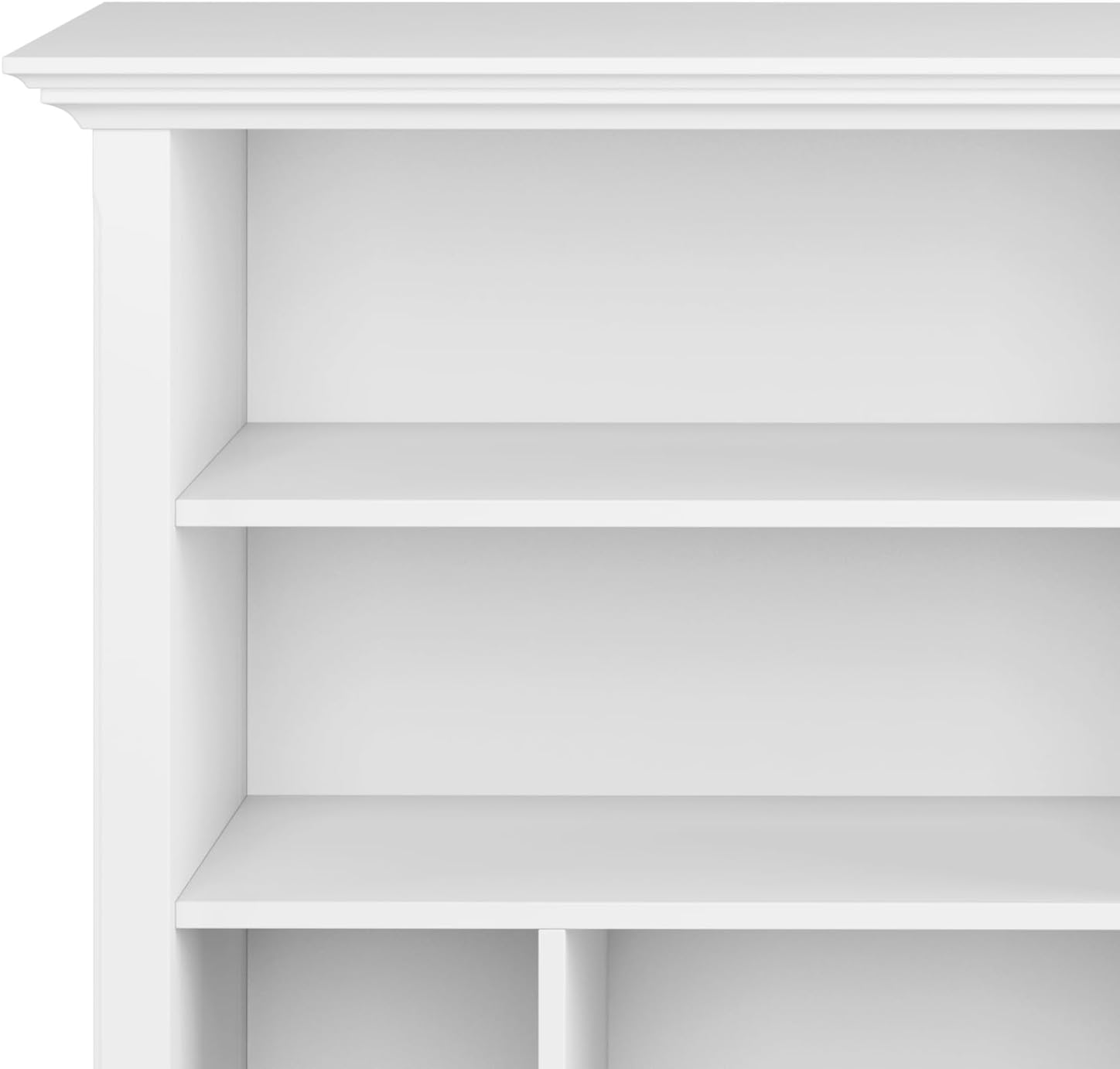 SIMPLIHOME Amherst Bookcase - 44 inch Tall Multi-Cube Solid Wood Cube Organizer in White, Transitional Bookcase Storage for Living Room, Study Room or Office with Fixed Shelves and Tapered Legs
