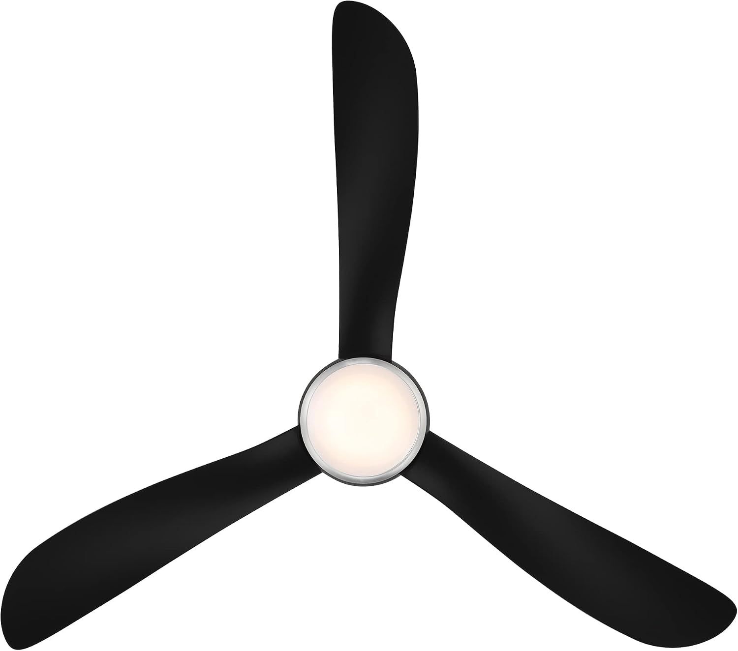 Corona Smart Indoor and Outdoor 3-Blade Flush Mount Ceiling Fan 52in Brushed Nickel Black 3000K LED Light Kit and Remote Control worksworks with Alexa and iOS or Android App