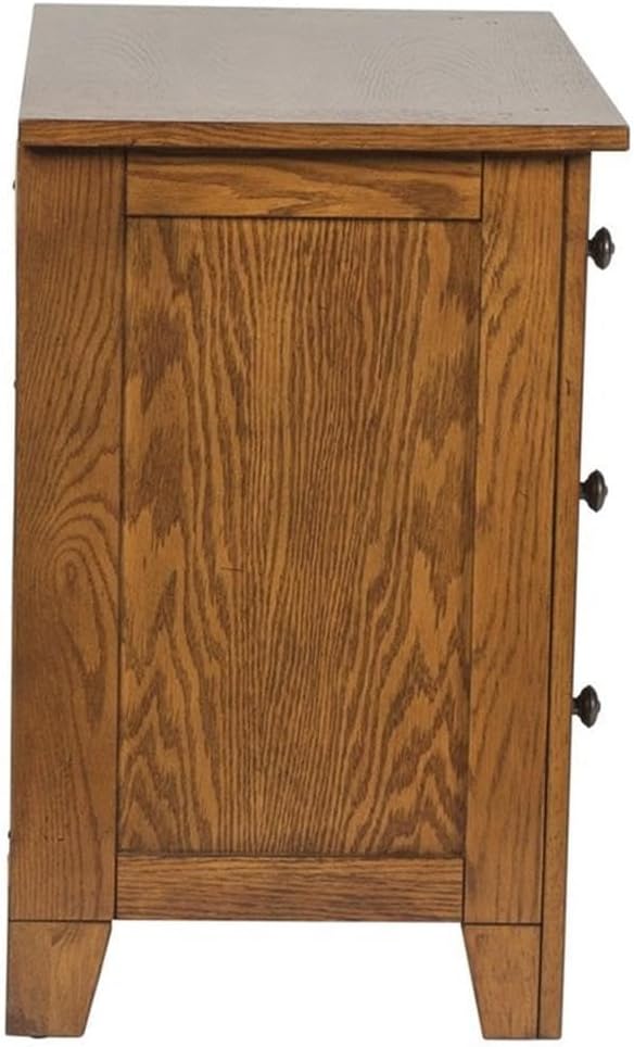 Liberty Furniture Grandpa's Cabin Drawer Night Stand, 27' x 17' x 27', Aged Oak