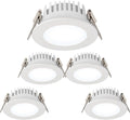 5 Pack Round Recessed IP65 Waterproof for Bathroom Baffle Trim 90-100 Lumens/W,7W/10W/12W Ceiling Spotlight Indoor Ceiling Decor Lamp (12w 3000K)